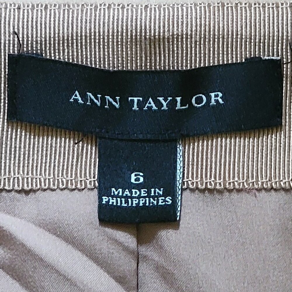 Ann Taylor Black & Tan Color Block Zipper Detail Pencil Skirt - 6 - Picture 7 of 7